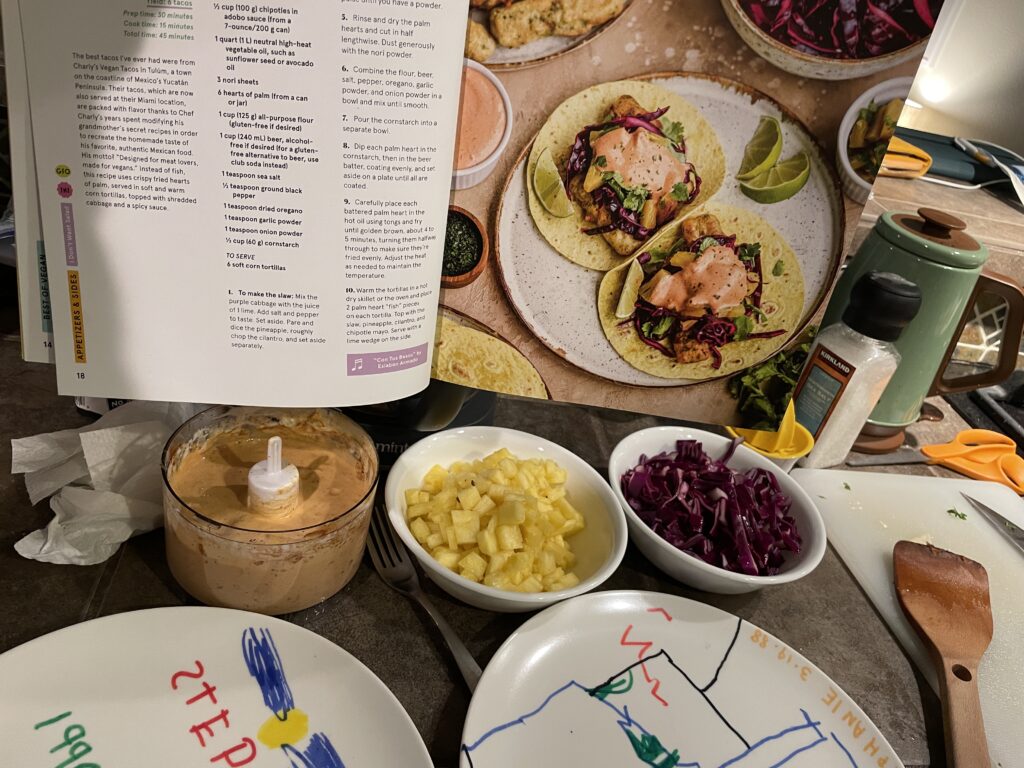 prep for the "fish" tacos from best of vegan