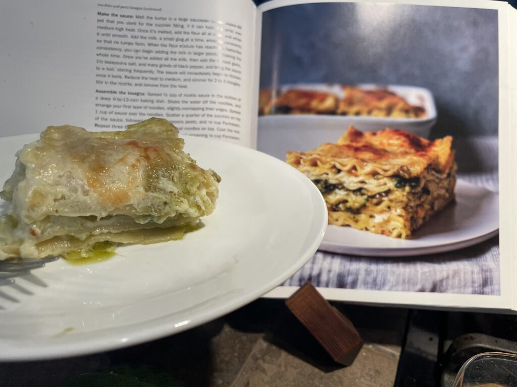 zucchini pesto lasagna made from the Smitten Kitchen keepers cookbook