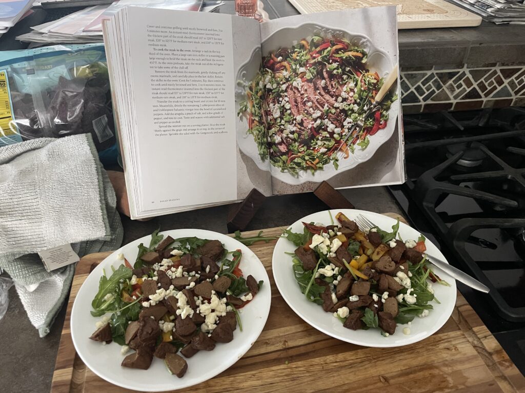 Carmelized Peppers and Steak salad from Salad Seasons Cookbook